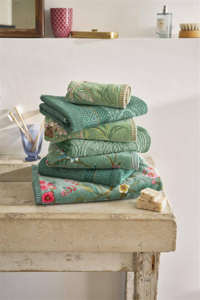Pip studio Les Fleurs Handtuch Green 55x100cm grün