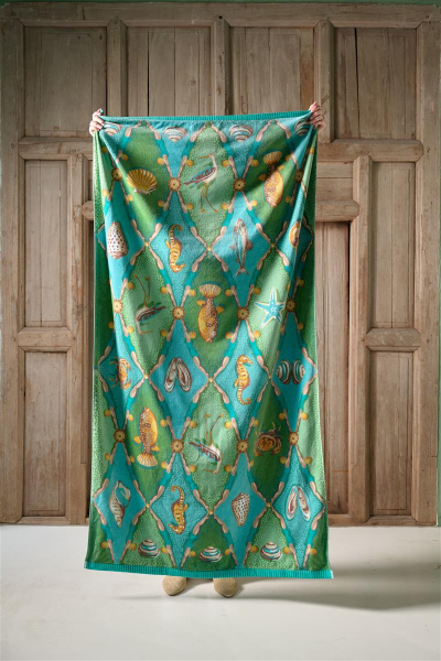 Pip studio Strandtuch Little Sea Beachtowel Green 100x180 Strandhandtuch Strandtuch Badehandtuch grün