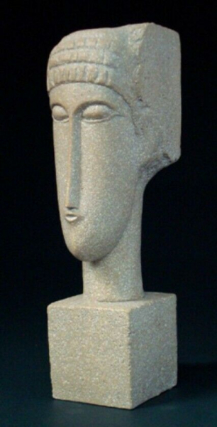 Parastone Skulptur Figur TÊTES Kopf 20cm Replikat Motiv Amadeo Modigliani Museumsreplikat