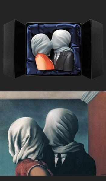 Parastone Pocket Art - Die Liebenden - Les amants - nach René Magritte Museums Miniaturskulptur