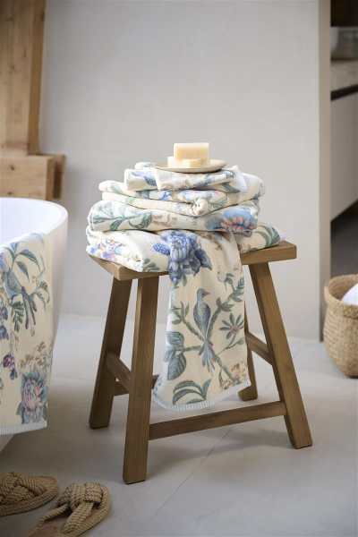 Pip studio Secret Garden White Blue Handtuch 55x100cm hellblau