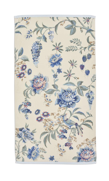Pip studio Secret Garden White Blue Handtuch 55x100cm hellblau