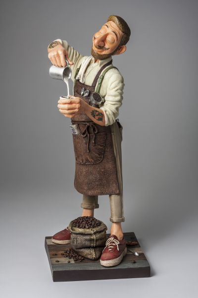 Guillermo Forchino FO85553 Figur Comic Art 44cm  . Le Barista  - Kaffee Bar Figur