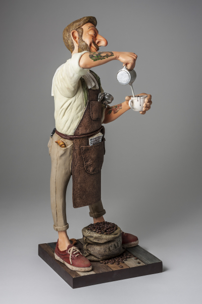 Guillermo Forchino FO85553 Figur Comic Art 44cm  . Le Barista  - Kaffee Bar Figur