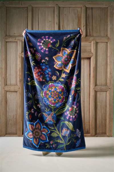 Pip studio Strandtuch Viva La Vida Beachtowel Dark Blue 100x180 Strandhandtuch Strandtuch Badehandtuch