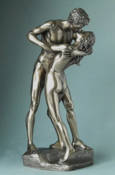 Parastone Body Talk Lovers The Kiss Liebespaar Skulptur Statue Frau Mann Kuss Umarmung Museumsshop