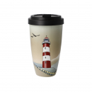 Goebel Lighthouse Tasse Trinkbecher ANGEBOT Scandic Home Mug To Go mit Deckel Teetasse Kaffeetasse Porzellan