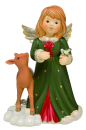 Goebel Meine besten Freunde - Engel mit Reh und Vogel - limitierte Auflage rot grün Porzellanfigur Winterwald