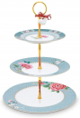 Pip Studio Cake Stand 3Layers Blushing Birds Blue Etagere blau Blumen