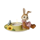 Goebel Figur Hasenmädchen Teelichthalter - Genieße den Frühling ! - Windlicht Porzellan Ostern NEUHEIT 2025 Hase mit Blume und Schmetterling